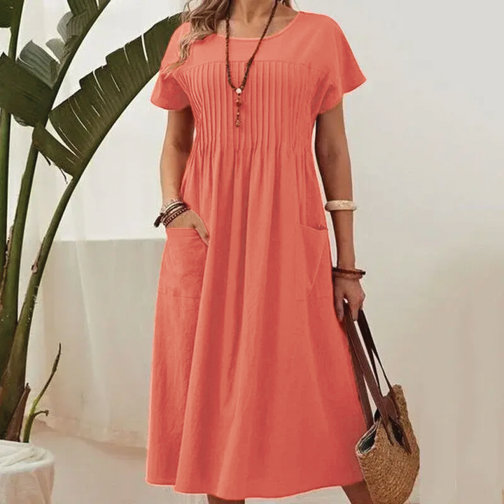 Deborah | Women's Casual Midi Dress-Metro Lane Plaza