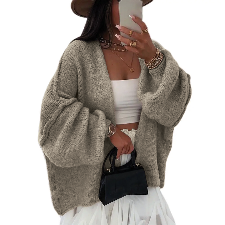 Casaco oversized de malha para mulher