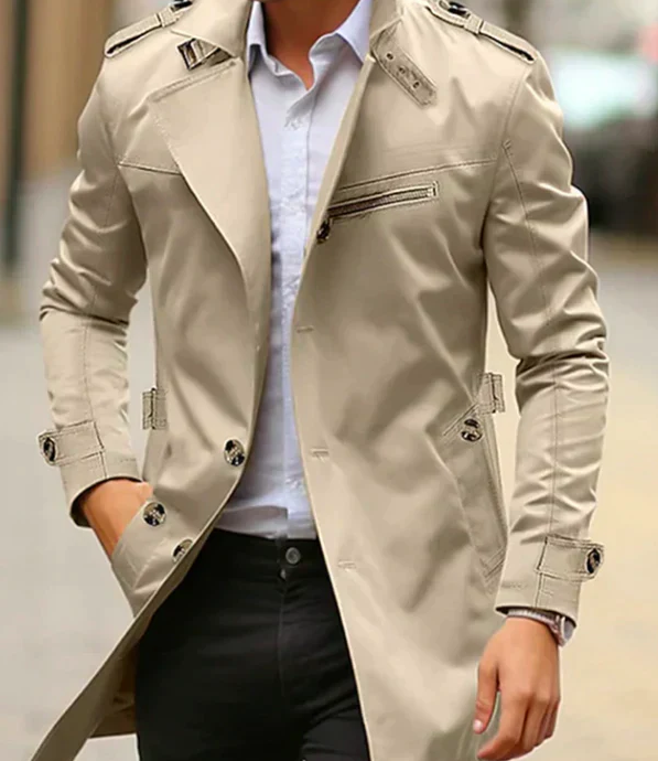 Mike | Men's Stylish Timeless Trench Coat-Metro Lane Plaza