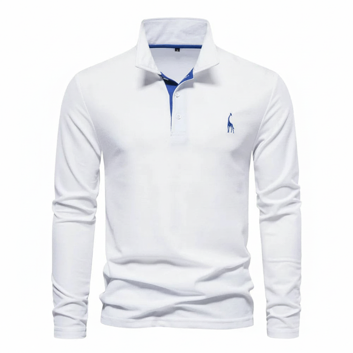 James | Men's Slim Fit Long Sleeve Polo Shirt-Metro Lane Plaza
