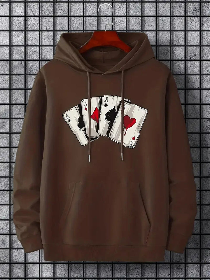 Mason | Trendy Card-Pattern Hoodie for Men-Metro Lane Plaza