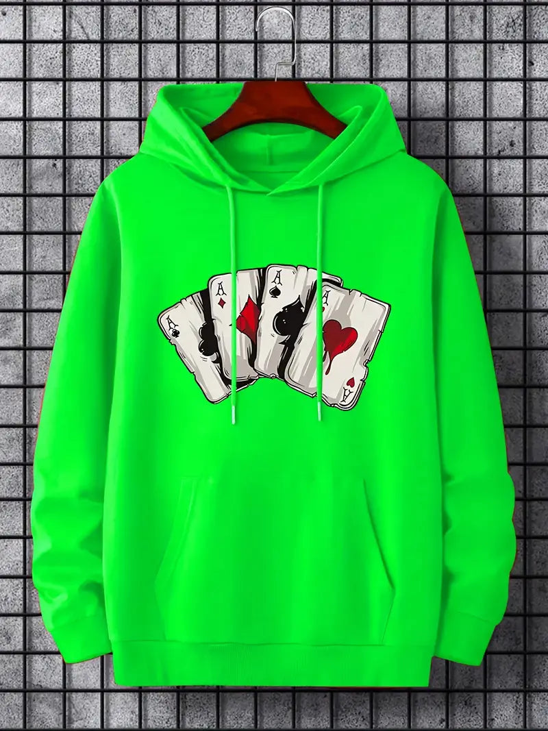 Mason | Trendy Card-Pattern Hoodie for Men-Metro Lane Plaza