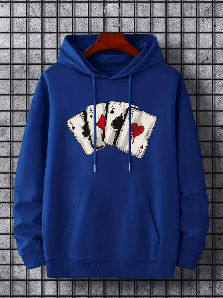 Mason | Trendy Card-Pattern Hoodie for Men-Metro Lane Plaza