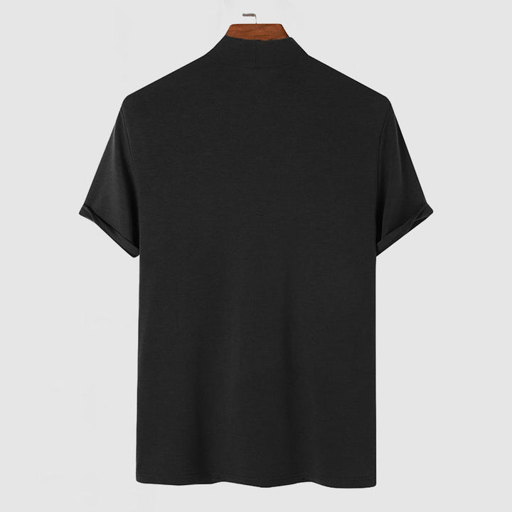 Jamison | Men's Fitted Mock Neck Tee-Metro Lane Plaza