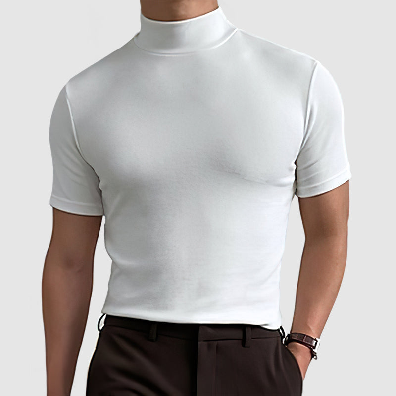 Jamison | Men's Fitted Mock Neck Tee-Metro Lane Plaza