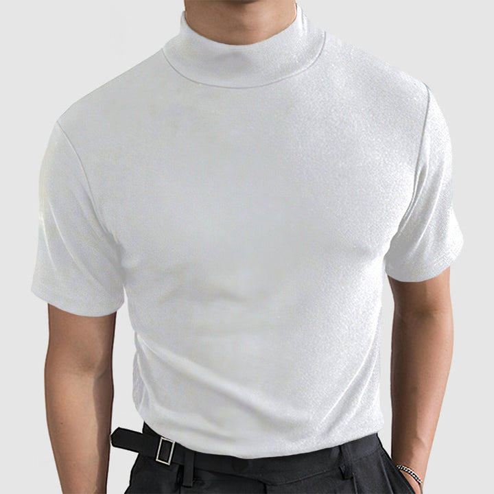 Jamison | Men's Fitted Mock Neck Tee-Metro Lane Plaza