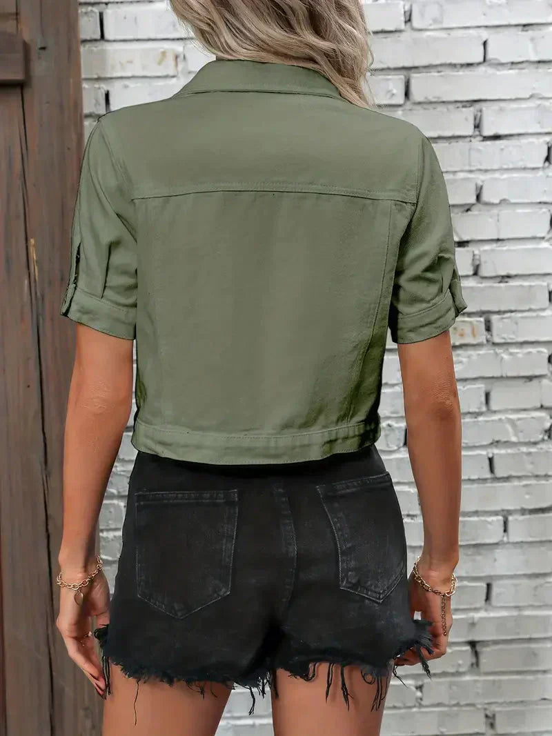 Roosmarijn | Women's Short Denim Jacket – Stylish & Breathable Design-Metro Lane Plaza