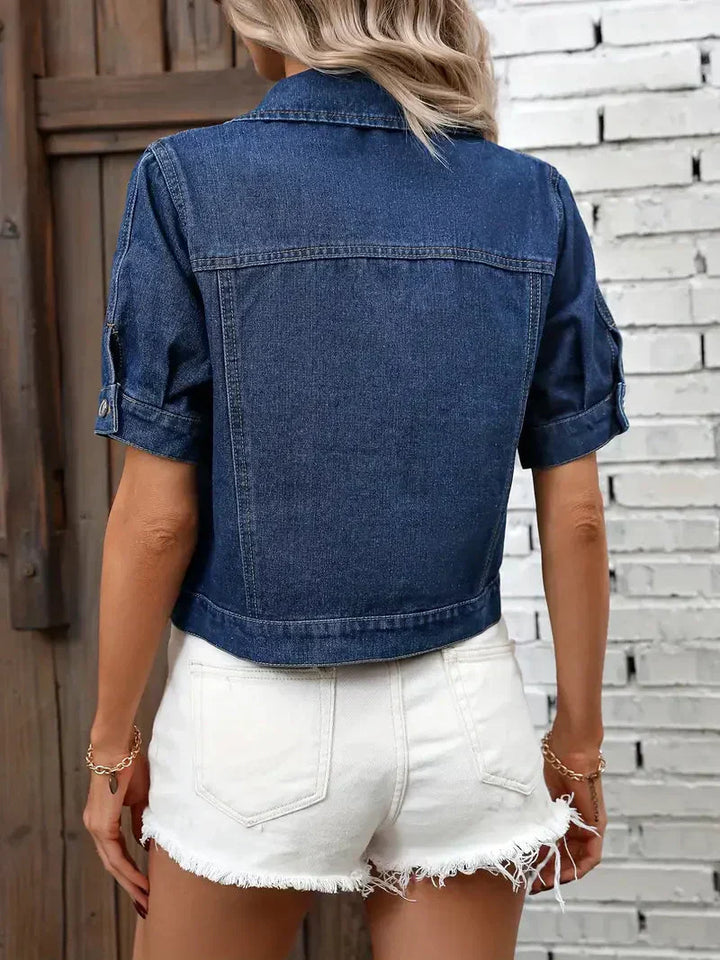 Roosmarijn | Women's Short Denim Jacket – Stylish & Breathable Design-Metro Lane Plaza
