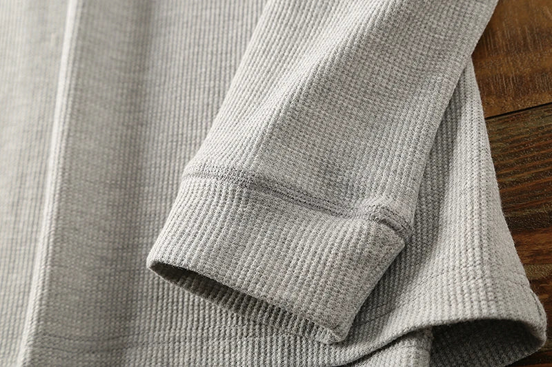 Jeff | Men's Long Sleeve Casual Henley Shirt-Metro Lane Plaza