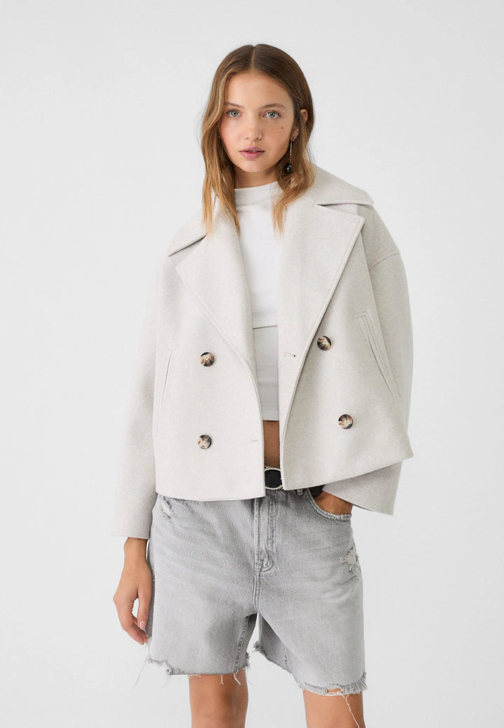 Andrea | Women's Elegant Cozy Short Coat-Metro Lane Plaza