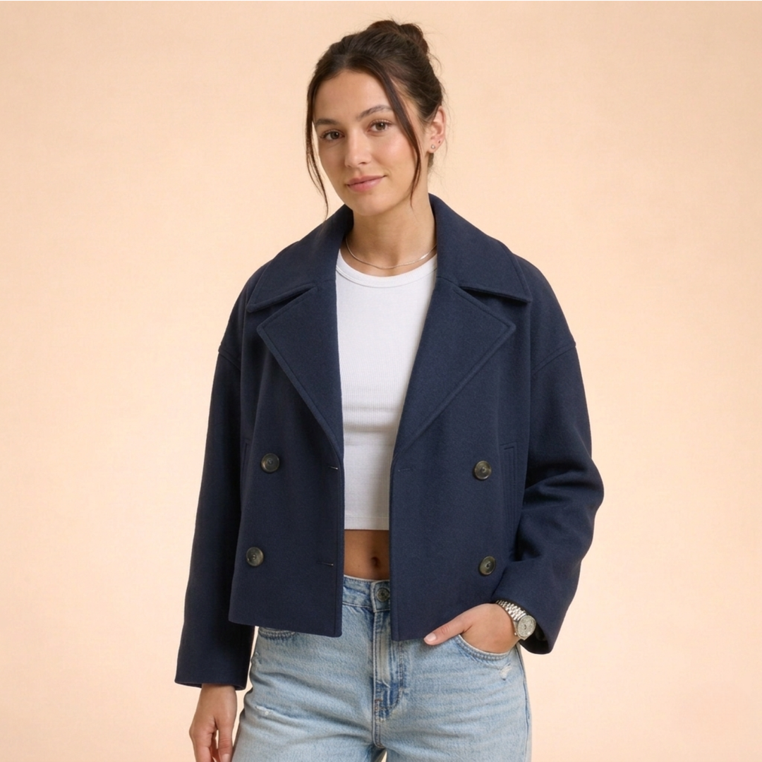 Andrea | Women's Elegant Cozy Short Coat-Metro Lane Plaza