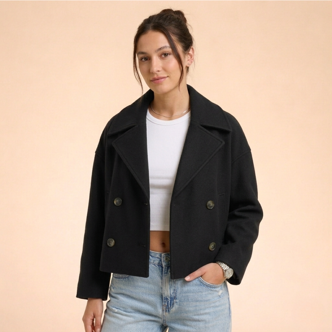 Andrea | Women's Elegant Cozy Short Coat-Metro Lane Plaza