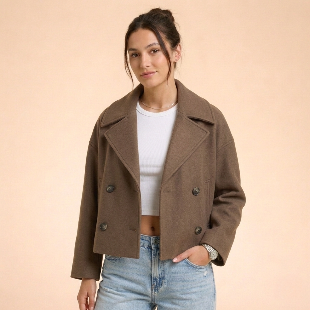Andrea | Women's Elegant Cozy Short Coat-Metro Lane Plaza