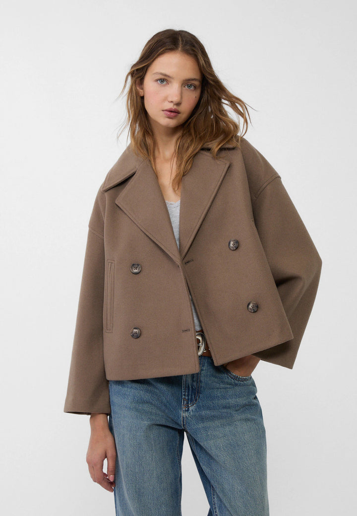 Andrea | Women's Elegant Cozy Short Coat-Metro Lane Plaza
