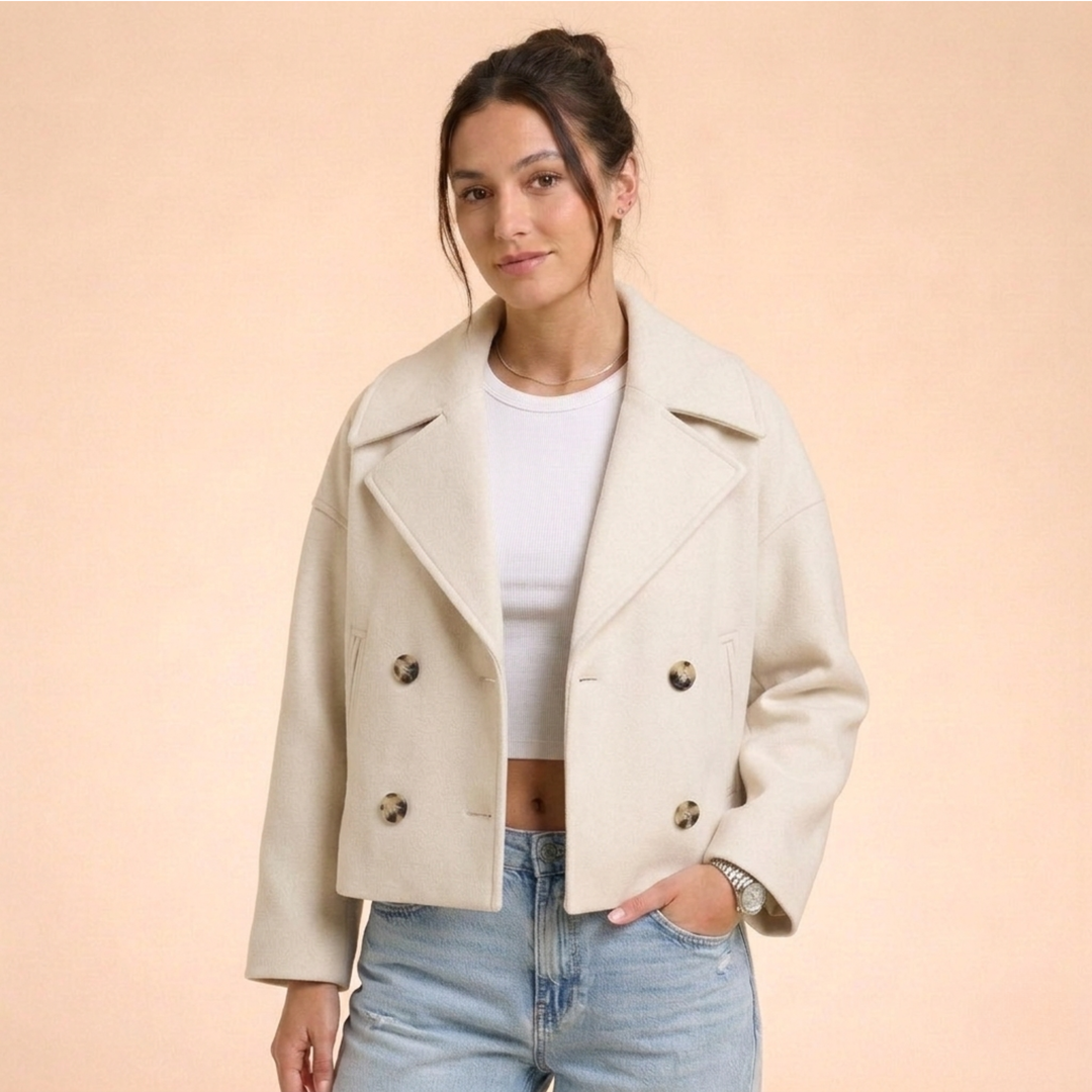 Andrea | Women's Elegant Cozy Short Coat-Metro Lane Plaza