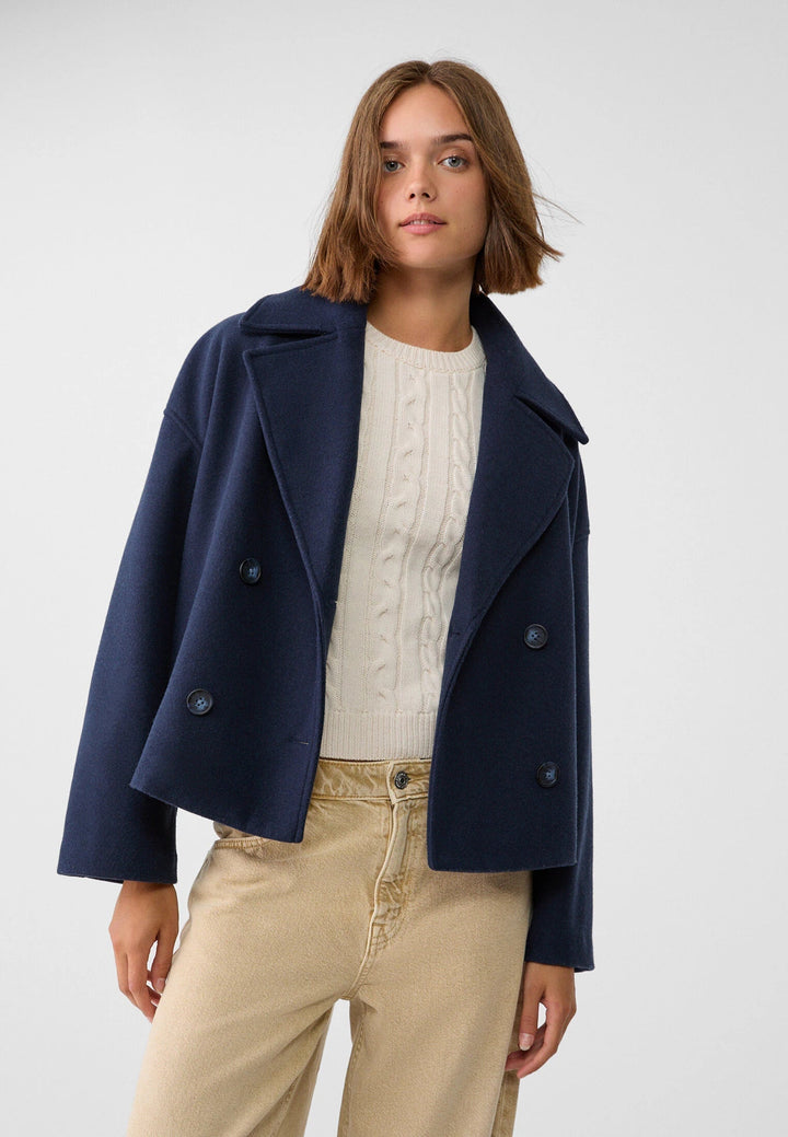 Andrea | Women's Elegant Cozy Short Coat-Metro Lane Plaza