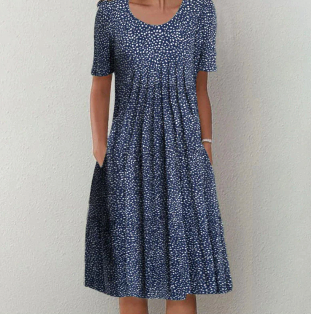 Freya | Women's Printed Midi Summer Dress for Summer Style-Metro Lane Plaza