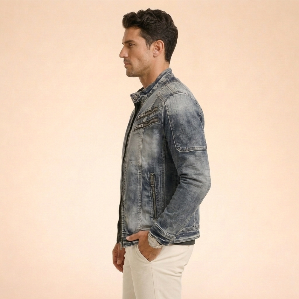 Maverick | Men's Stylish and Durable Denim Jacket-Metro Lane Plaza