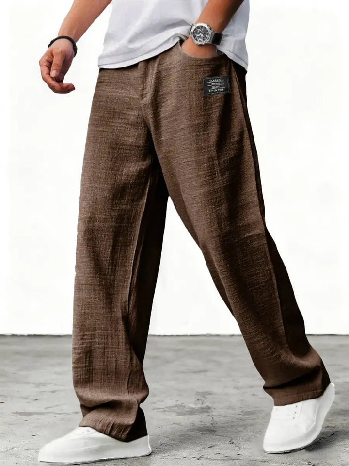Jose | Men's Relaxed Wide-Leg Linen Pants-Metro Lane Plaza