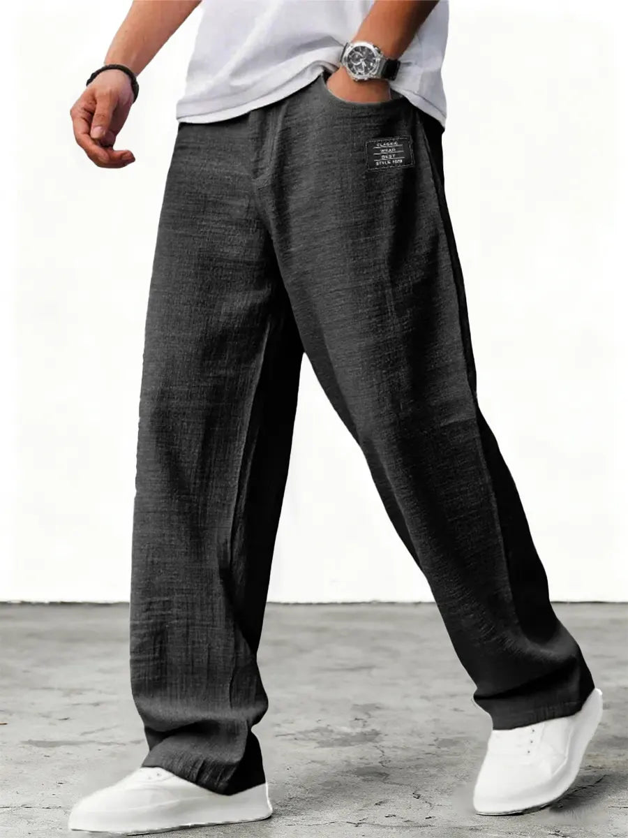 Jose | Men's Relaxed Wide-Leg Linen Pants-Metro Lane Plaza