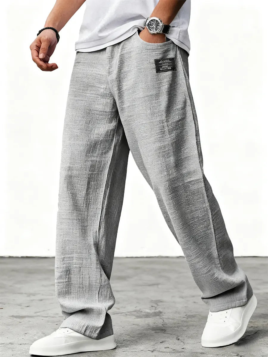 Jose | Men's Relaxed Wide-Leg Linen Pants-Metro Lane Plaza