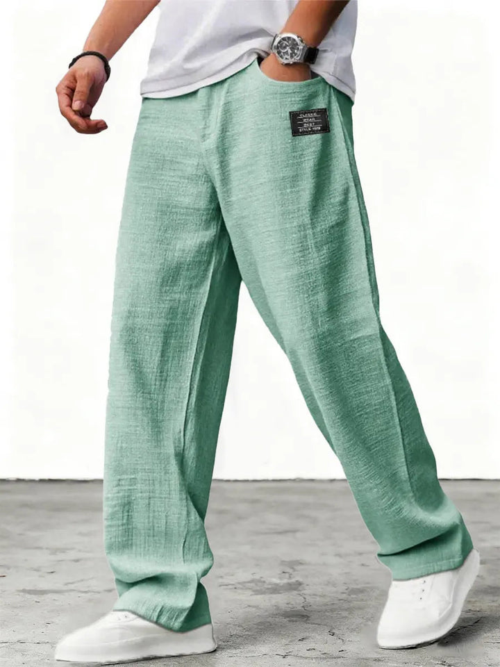 Jose | Men's Relaxed Wide-Leg Linen Pants-Metro Lane Plaza