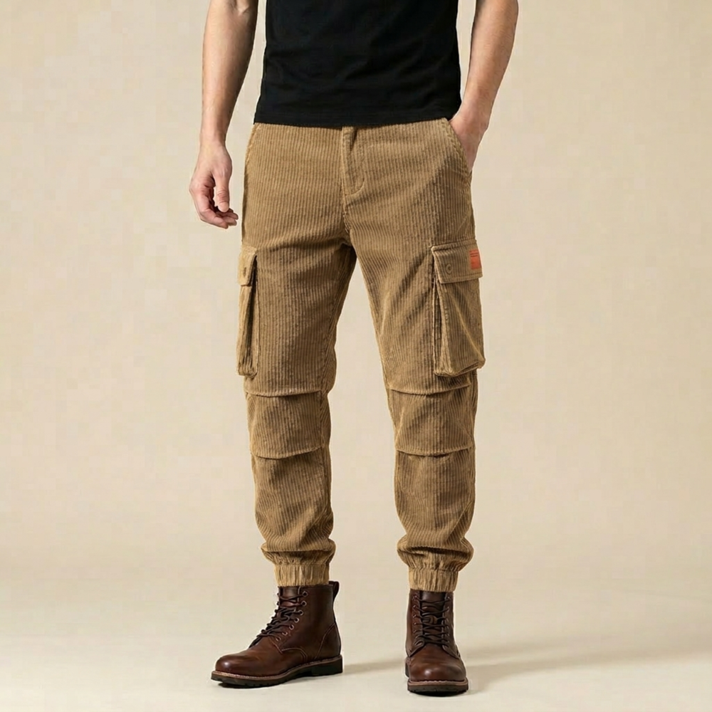 Fabian | Men's Stylish and Practical Corduroy Cargo Pants-Metro Lane Plaza