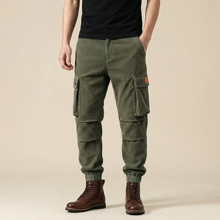 Fabian | Men's Stylish and Practical Corduroy Cargo Pants-Metro Lane Plaza