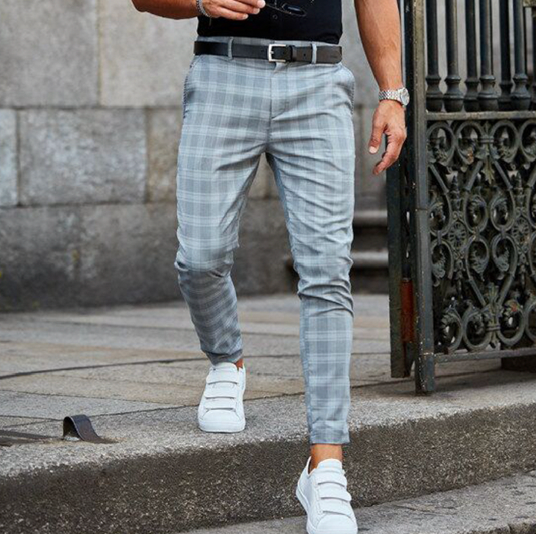Harry | Men's Casual Checked Trousers-Metro Lane Plaza