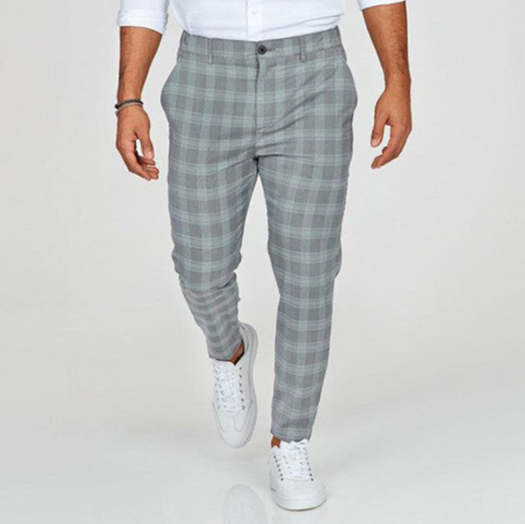 Harry | Men's Casual Checked Trousers-Metro Lane Plaza