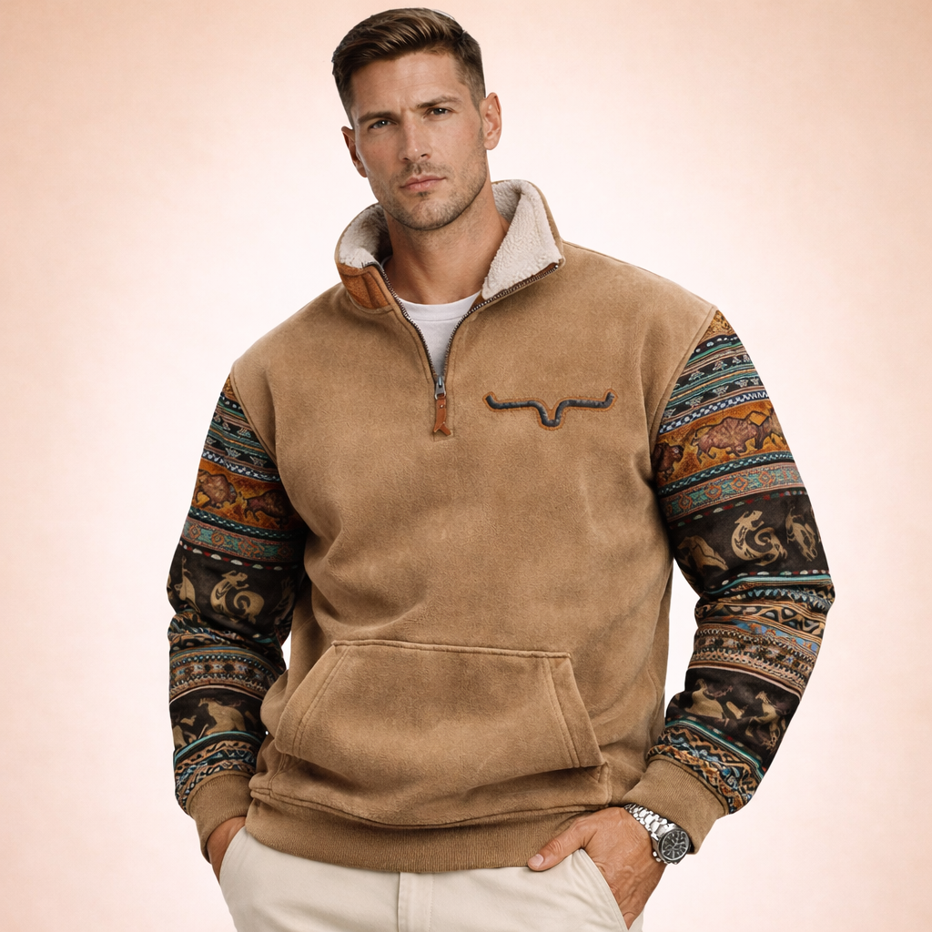 Noah | Men's Cozy Modern Quarter Zip Sweater-Metro Lane Plaza