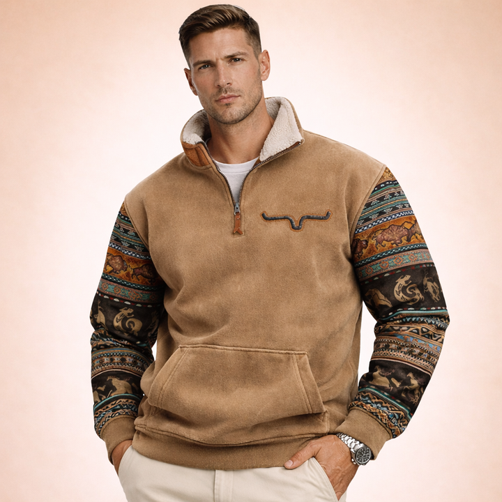 Noah | Men's Cozy Modern Quarter Zip Sweater-Metro Lane Plaza