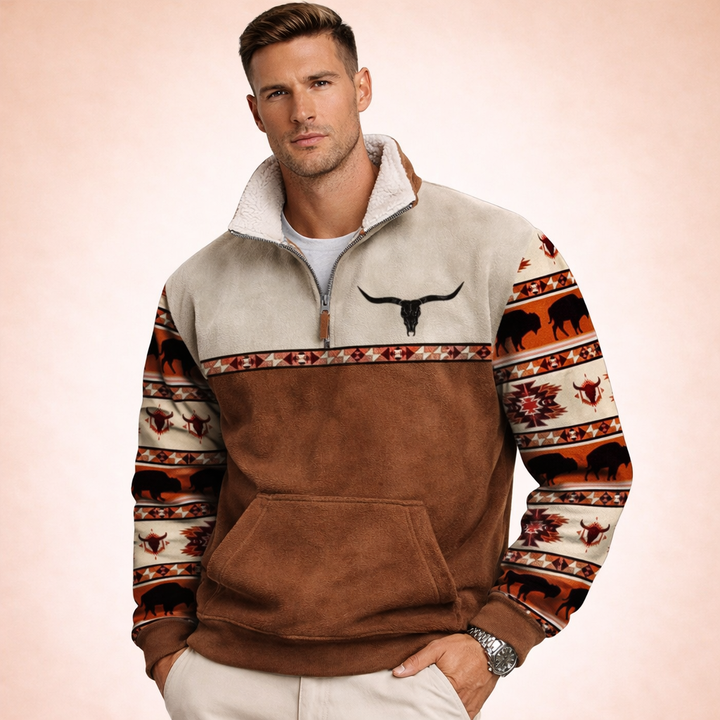 Noah | Men's Cozy Modern Quarter Zip Sweater-Metro Lane Plaza