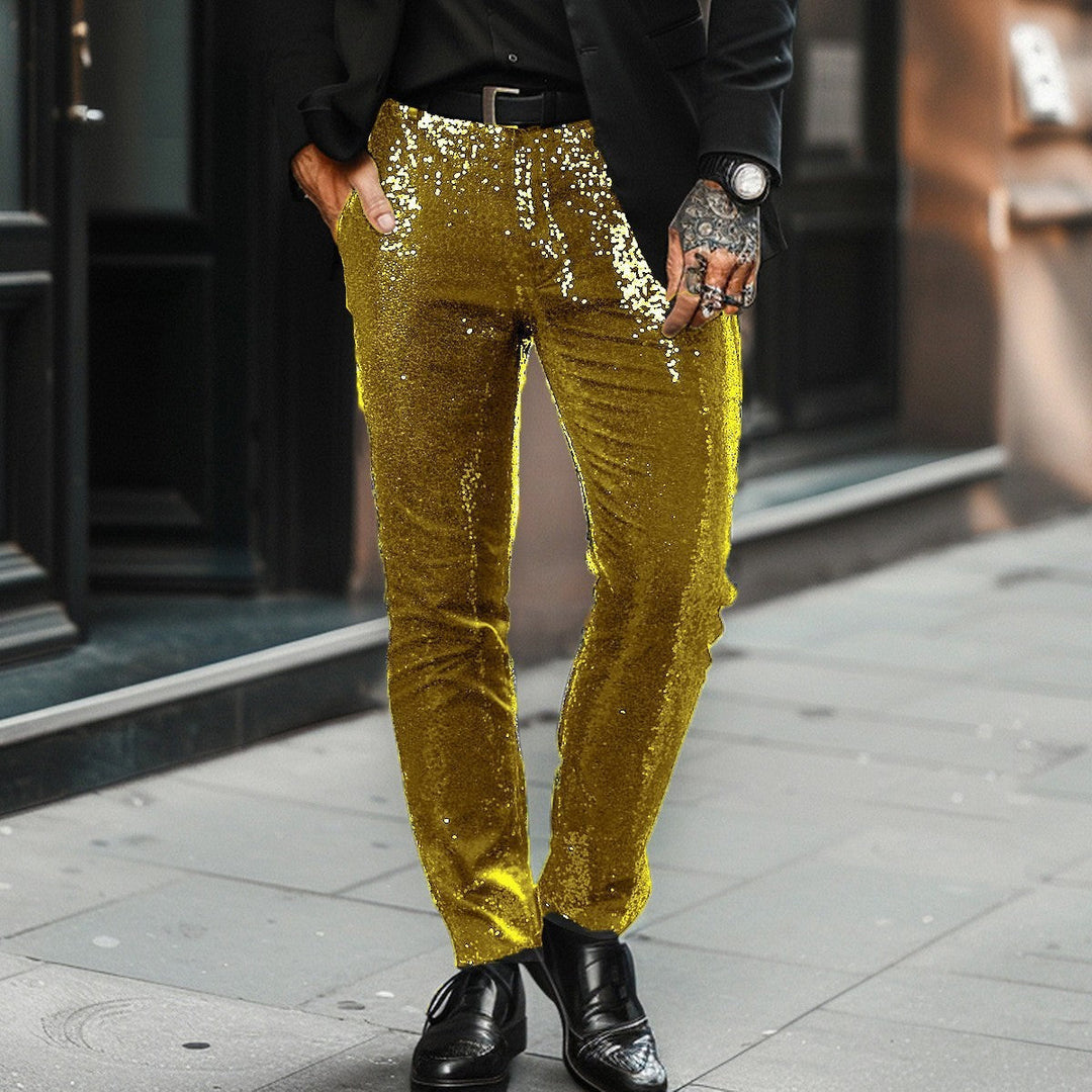 Liam | Stylish and Comfortable Sequin Trousers for Men-Metro Lane Plaza