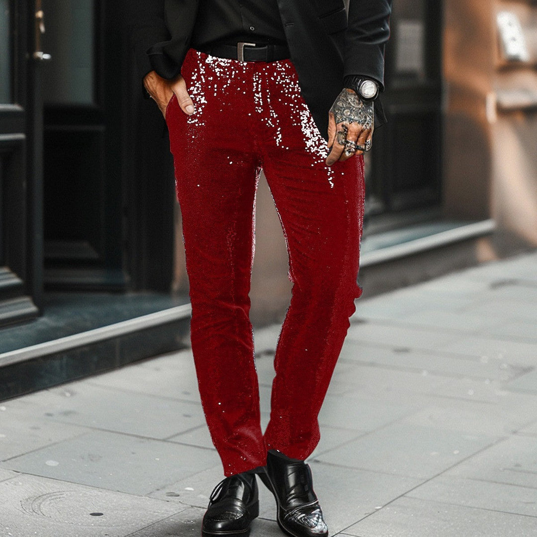 Liam | Stylish and Comfortable Sequin Trousers for Men-Metro Lane Plaza