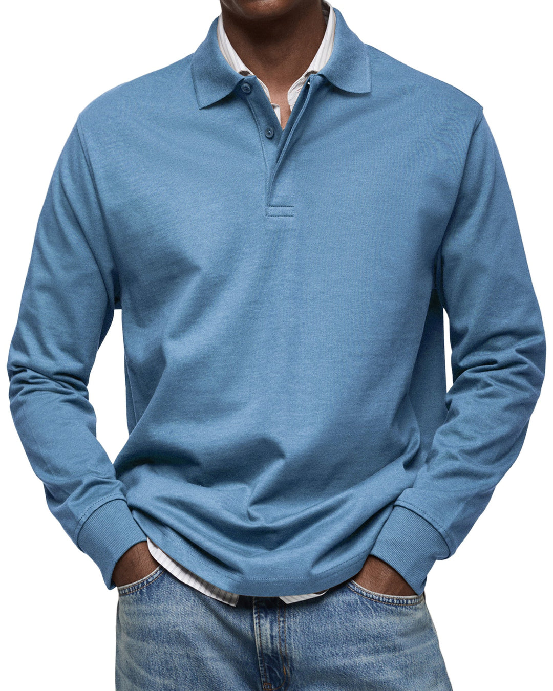 Oscar | Men's Premium Soft Breathable Long Sleeve Polo-Metro Lane Plaza