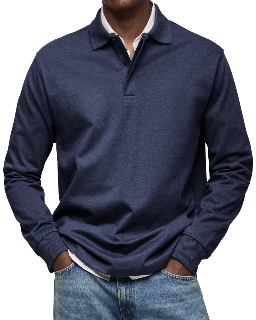 Oscar | Men's Premium Soft Breathable Long Sleeve Polo-Metro Lane Plaza
