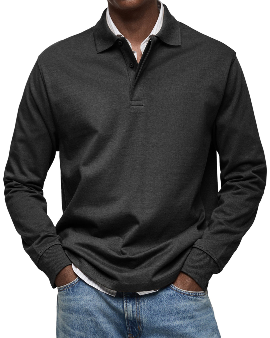 Oscar | Men's Premium Soft Breathable Long Sleeve Polo-Metro Lane Plaza