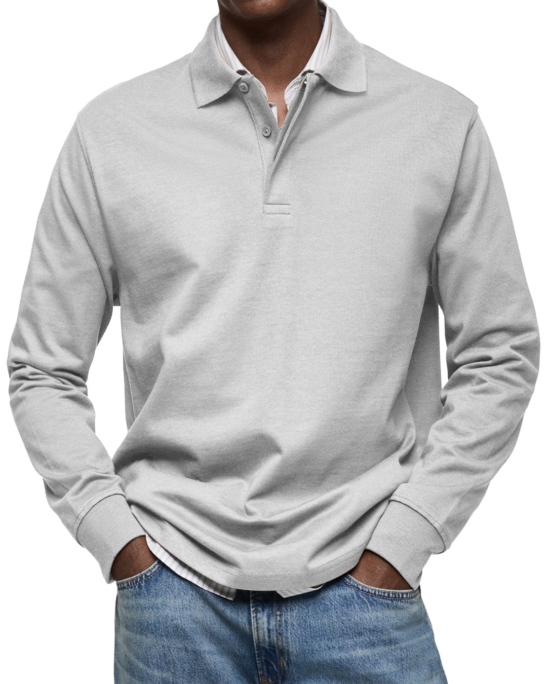 Oscar | Men's Premium Soft Breathable Long Sleeve Polo-Metro Lane Plaza
