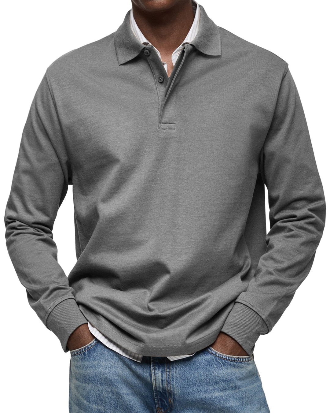 Oscar | Men's Premium Soft Breathable Long Sleeve Polo-Metro Lane Plaza