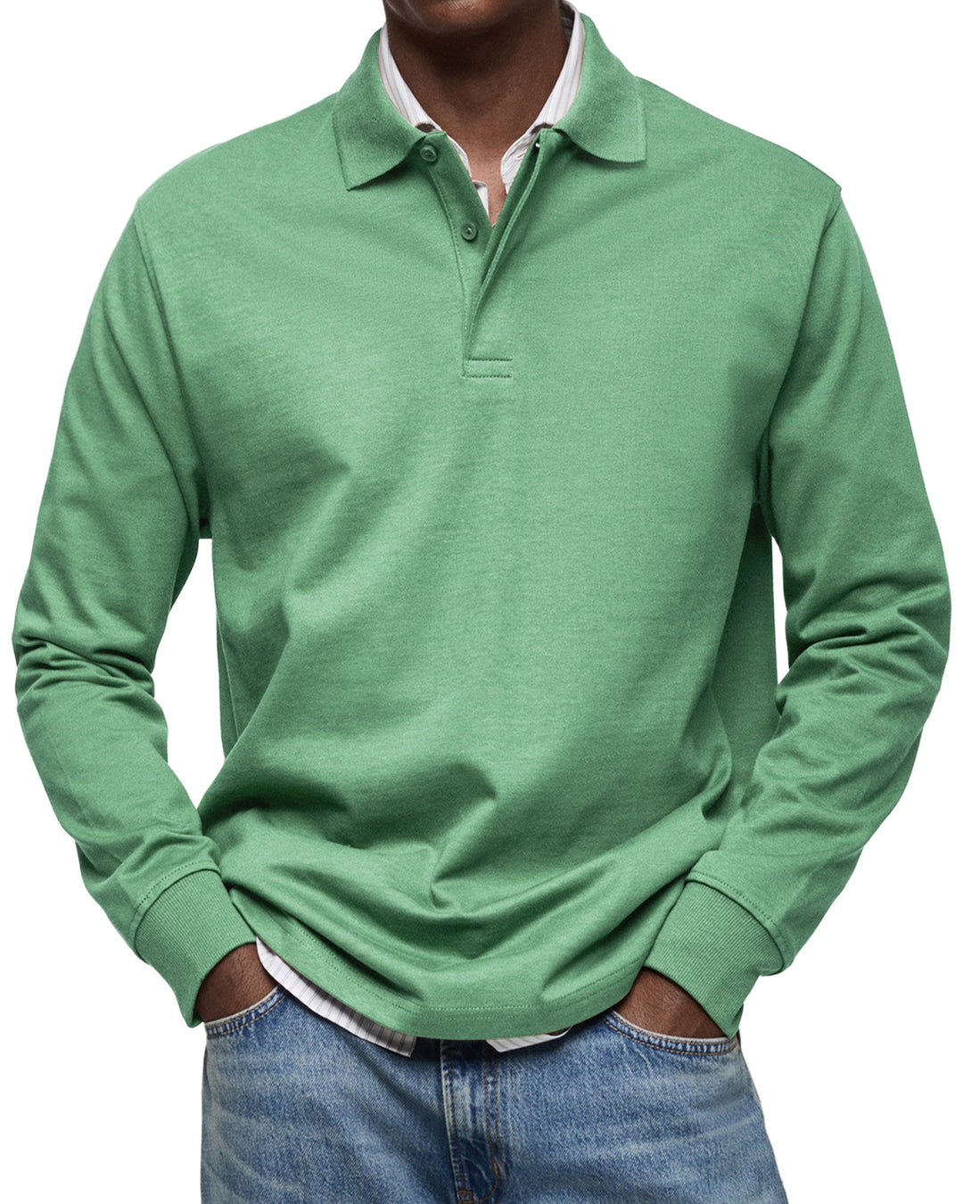 Oscar | Men's Premium Soft Breathable Long Sleeve Polo-Metro Lane Plaza