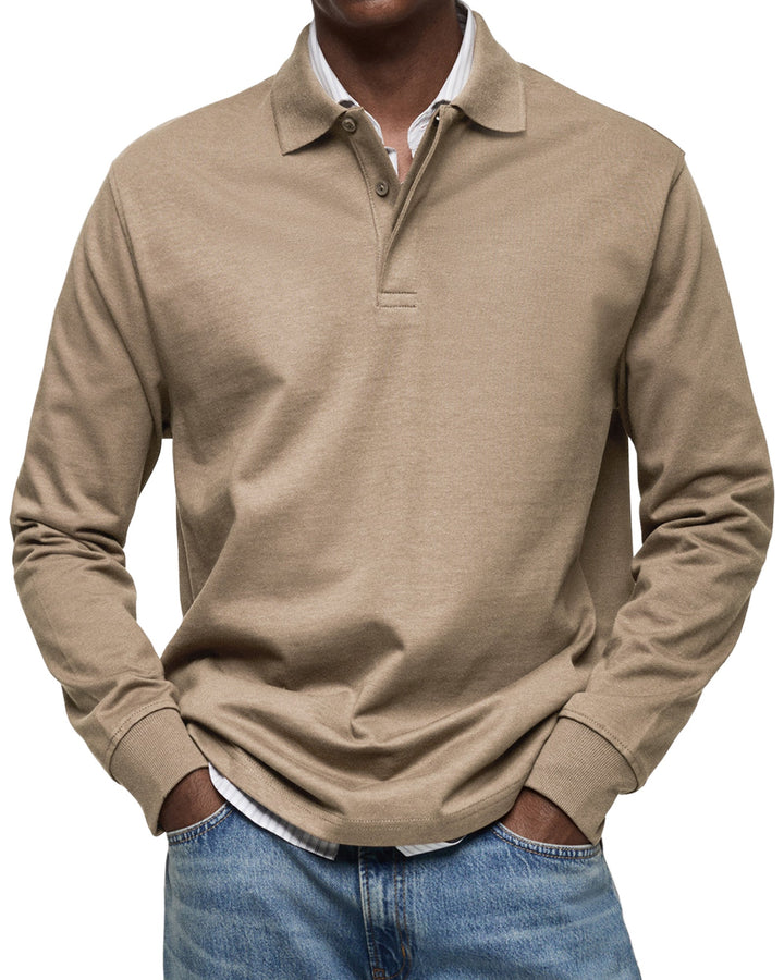 Oscar | Men's Premium Soft Breathable Long Sleeve Polo-Metro Lane Plaza