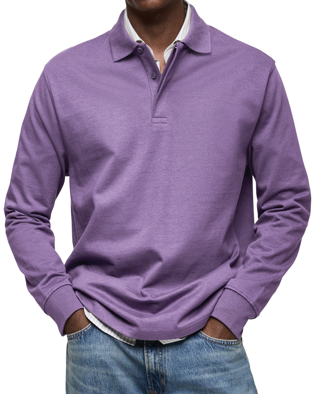 Oscar | Men's Premium Soft Breathable Long Sleeve Polo-Metro Lane Plaza