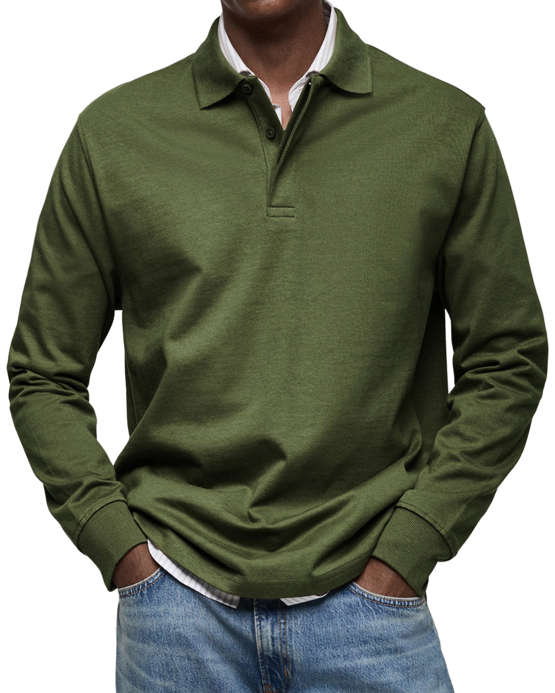 Oscar | Men's Premium Soft Breathable Long Sleeve Polo-Metro Lane Plaza