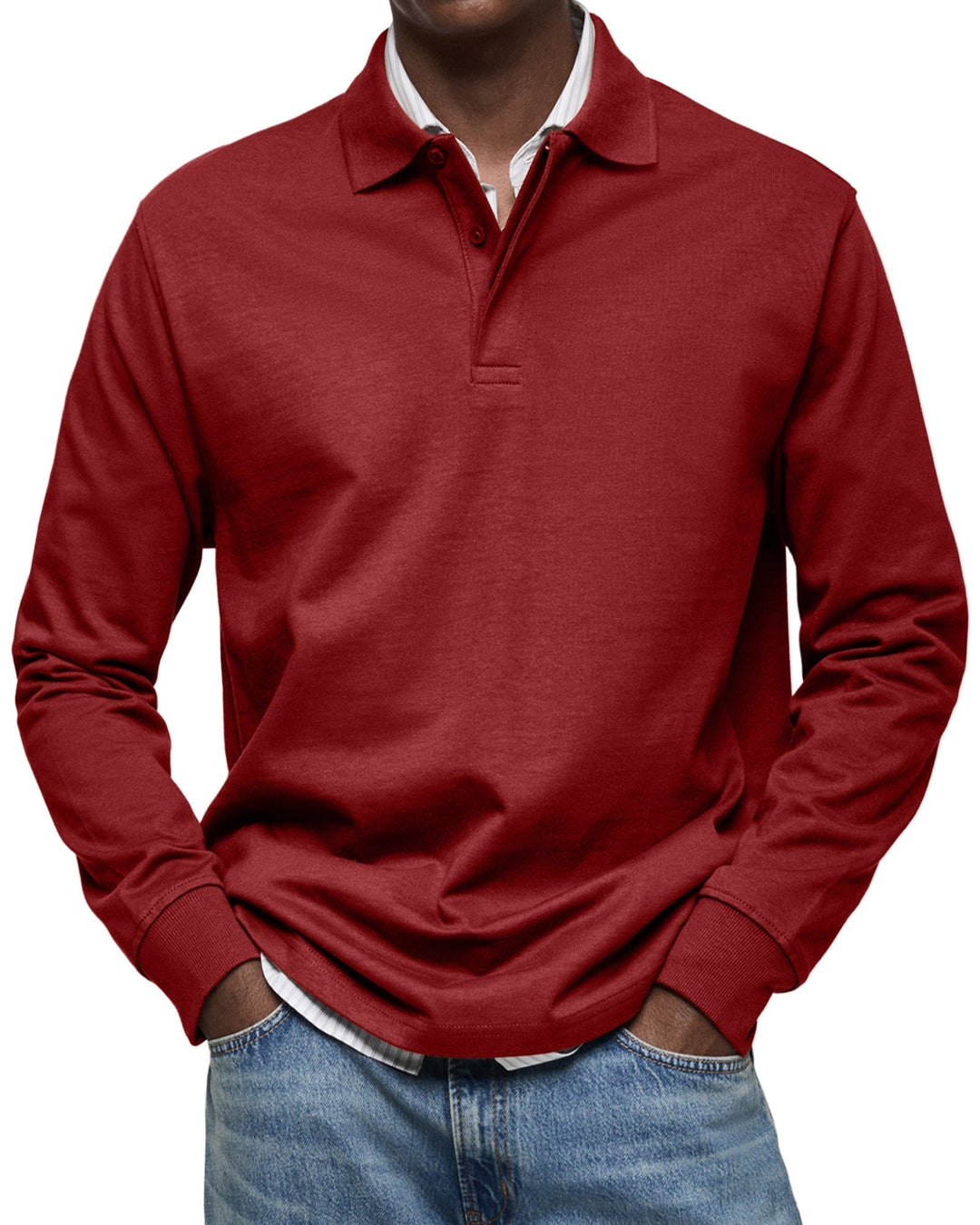 Oscar | Men's Premium Soft Breathable Long Sleeve Polo-Metro Lane Plaza