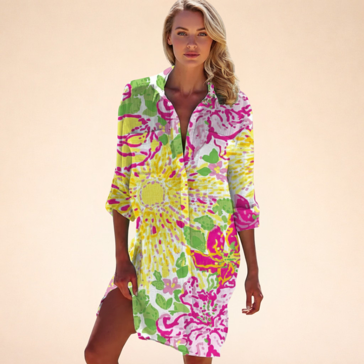 Mollie | Women's Stylish Summer Shirt Dress-Metro Lane Plaza
