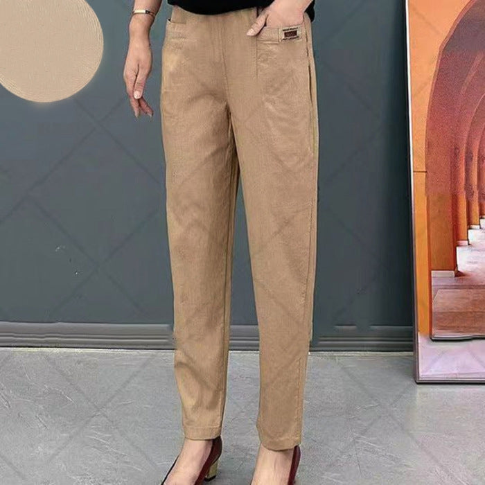 Livia | Women's Comfortable Breathable Cotton Trousers-Metro Lane Plaza