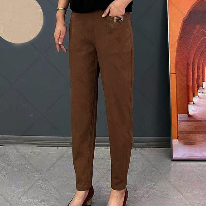 Livia | Women's Comfortable Breathable Cotton Trousers-Metro Lane Plaza