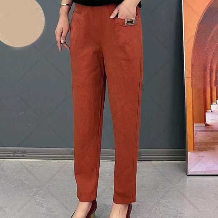 Livia | Women's Comfortable Breathable Cotton Trousers-Metro Lane Plaza