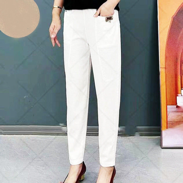 Livia | Women's Comfortable Breathable Cotton Trousers-Metro Lane Plaza